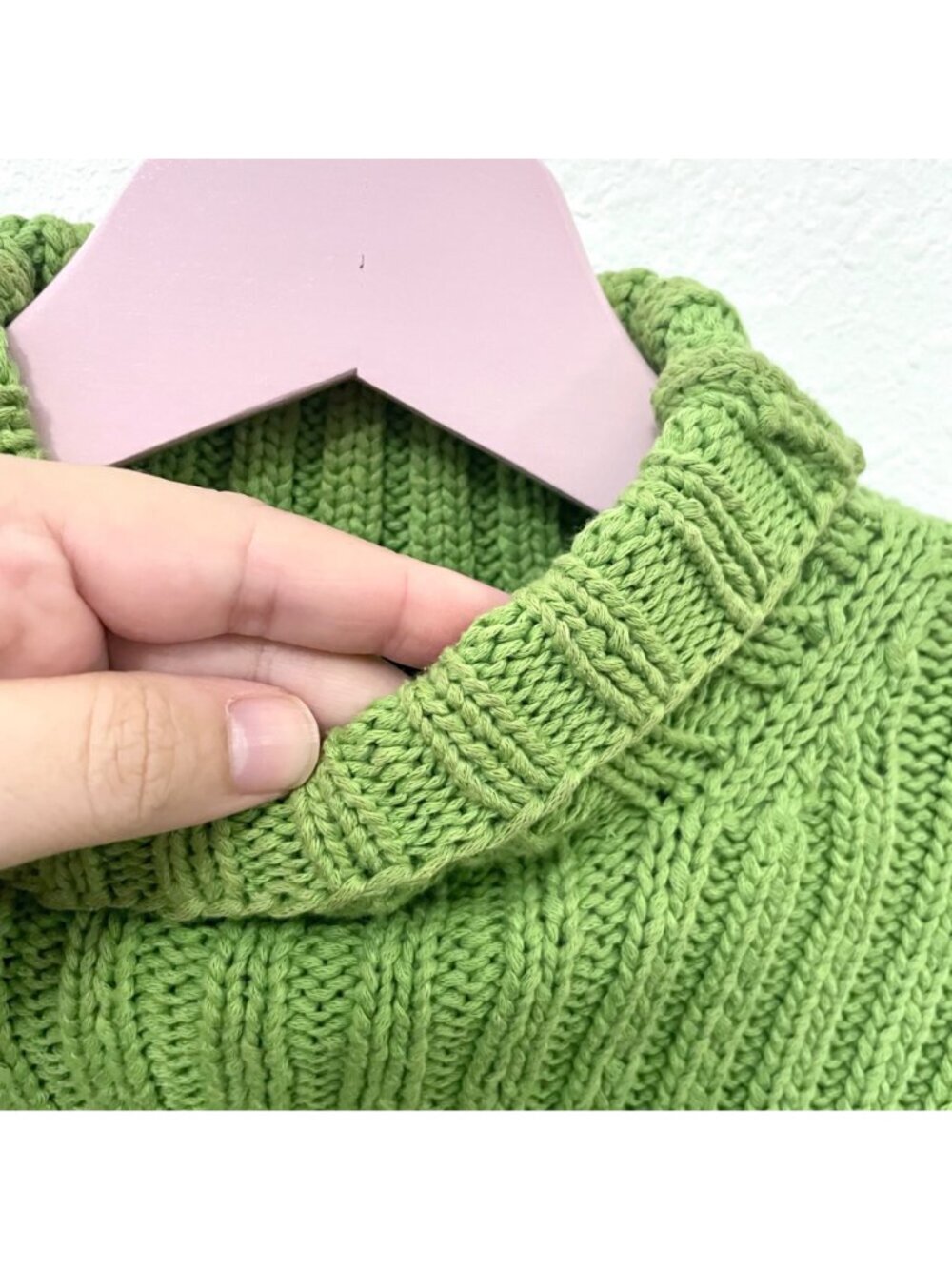 Abercrombie & Fitch Green Vintage Turtleneck Ribbed Sweater Size M - Picture 3 of 7